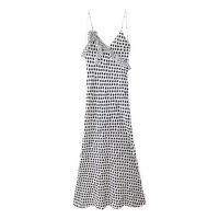 Vestido largo con volantes y estampado de lunares para mujer, traje Sexy sin mangas con Espalda descubierta, ajustado - details 0