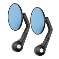 Blue Anti-Glare Glass Rear Mirror, Motorcycle Handlebar Mirrors 7/8 Handle Round for Sportster 883 Street Bike Dirt Bike Chopper - details 6