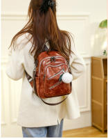 Mochila retro de cuero para mujer, mochila informal, pequeña, de viaje, Vintage, a la moda - details 22
