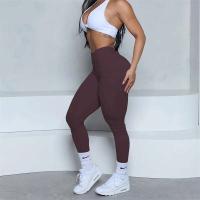 Leggings con espalda en V para mujer, leggings deportivos sin costuras para mujer, pantalones de yoga sólidos elásticos de cintura alta para fitness y jogging - details 26