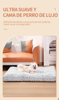 Cama para Perro de Veludo Rosa Grande Mediano Circular de Mezcla Textil Recomendado para Todas las Raças de Perros Suave y Peluche - details 0