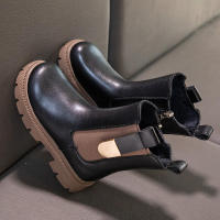 Botas de goma antideslizantes para niñas, botines clásicos de piel cálida, con cremallera, estilo Chelsea, a la moda, para Otoño e Invierno - details 4