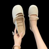 Baotou media zapatillas mujer desgaste exterior, verano nueva noche de hadas viento fondo plano sin tacón persona perezosa zapatos de un pie - details 9