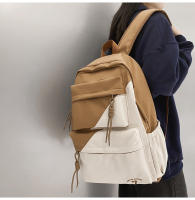 Mochila de los hombres y las mujeres casual simple y versátil pareja mochila colores contrastantes de gran capacidad junior escuela secundaria estudiante mochila - details 11