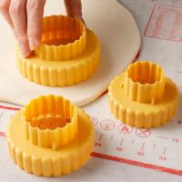 Moldes redondos rectangulares para galletas, utensilios de plástico para hornear, herramientas de estilo para hornear, Material de grado alimenticio multifunción, 3 piezas por juego - details 1