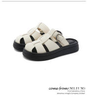 Sandalias retro hueco bolsa cabeza zapatillas nuevas versátiles ligeras casuales de mujer tipo muffin playa media fregona - details 6