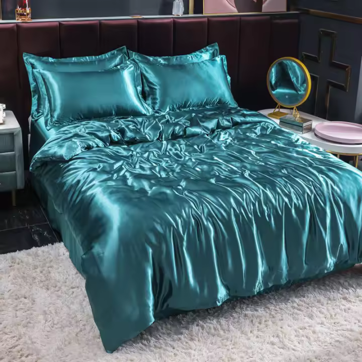 Funda de Edredón de Seda de Hielo Doble Cara Juego de Ropa de Cama Suave y Mullido para Dormitorio - 1