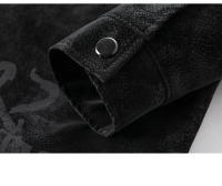 Otoño Invierno Casual chaqueta de cuero para hombres moda al aire libre versátil solapa Tops nuevo confort mantener caliente abrigos con estampado a prueba de viento hombres - details 8