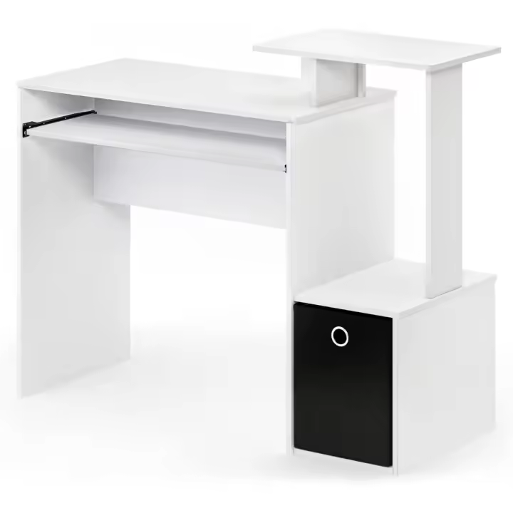 ‎ Escritorio multiusos para oficina en casa, Tabla de Madera aglomerada, Blanco/Negro, 40 x 100 x 86 cm - 1