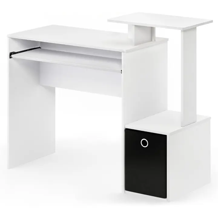 ‎ Escritorio multiusos para oficina en casa, Tabla de Madera aglomerada, Blanco/Negro, 40 x 100 x 86 cm - 1