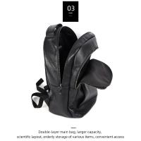 Mochila De piel auténtica 100% para hombre, morral para ordenador portátil de 14 pulgadas, de viaje, a la moda - details 6