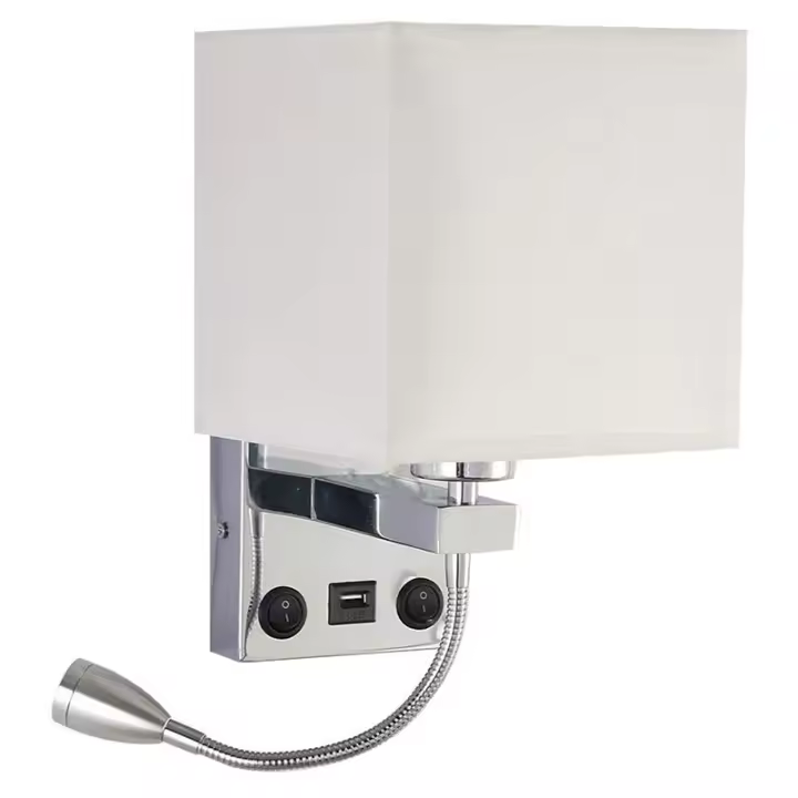 Lámpara LED de pared moderna para el hogar y el Hotel, aplique de pared con interruptor USB, sin bombillas - 1