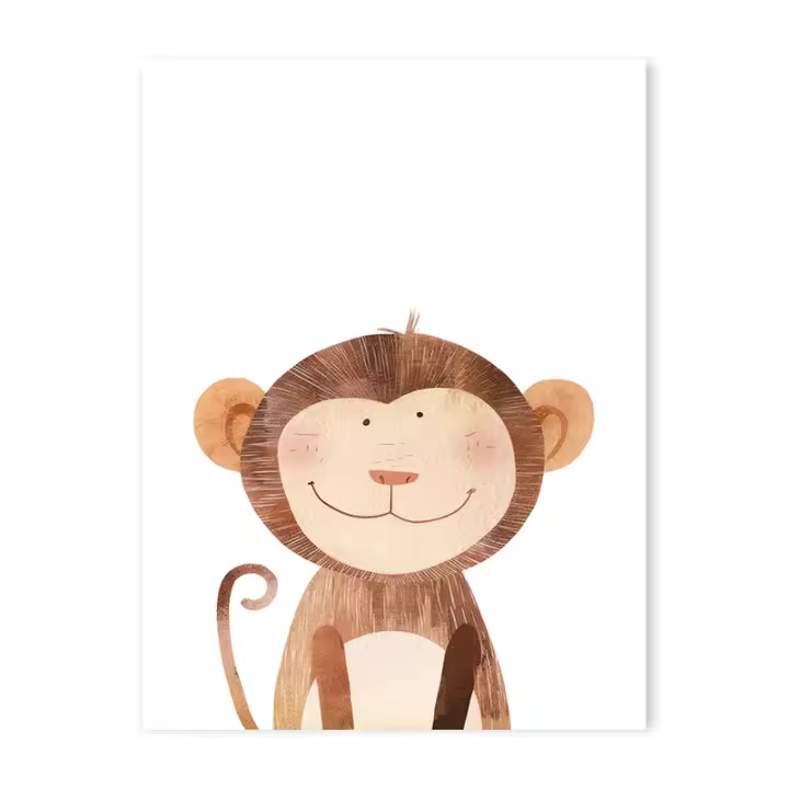 Póster decorativo para habitación de niños, animales salvajes de la selva, León, elefante, tigre, pintura en lienzo para guardería nórdica, arte de pared del dormitorio, decoración del hogar - 1