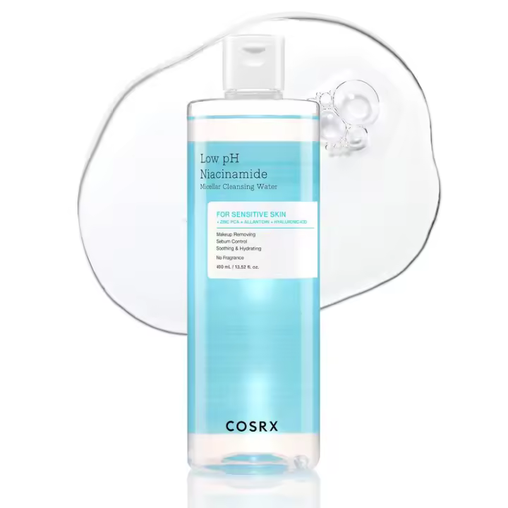 COSRX Agua Micelar de Niacinamida de bajo pH a temperatura ambiente y Leche Limpiadora, adecuada para pieles sensibles, controlando la sebo, - 1