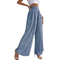 Pantalones de pierna ancha de moda para mujer, cintura alta, estilo floral, cómodos y elegantes para primavera y otoño - details 10
