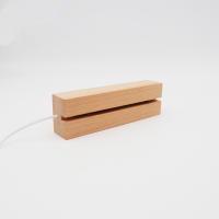 Base de lámpara LED de madera rectangular de 15 cm, luces RGB multicolor, alimentación USB para luces nocturnas de plexiglás acrílico, resina epoxi de cristal - details 1
