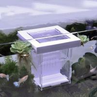 Caja de aislamiento de peces de acrílico, transparente, desmontable, flotante, para incubar pecera - details 1