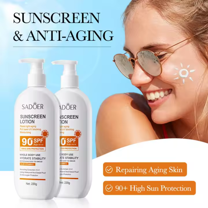 SADOER crema de protección solar Facial SPF 90 Protector corporal protección Facial Solar cuerpo hidratante bloqueador solar UV loción solar origen R6F8 - 1