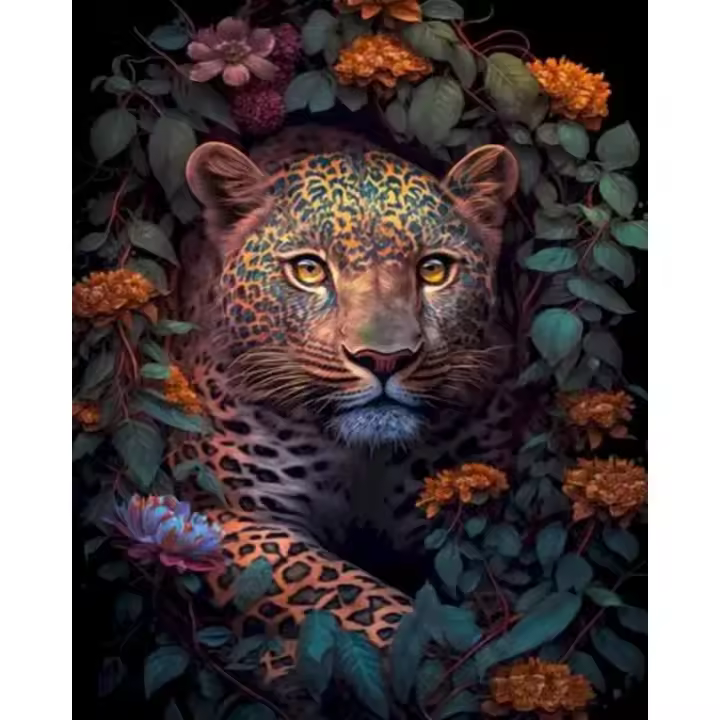 RUOPOTY Pintura por Números Moderna Arte Abstracto Floral Animal Combinación de Lienzo - 1