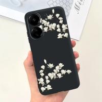 Funda trasera para Xiaomi Poco C65, cubierta suave de silicona líquida mate con estampado de dibujos animados de flores, protección a prueba de golpes - details 30