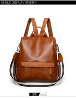 Mochila pequeña informal simple para mujer, bolso de hombro de cuero PU suave, bolso de trabajo vintage para mujer - details 18