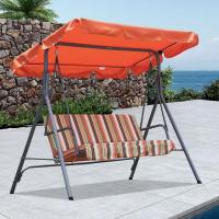 Columpio de Jardín de Metal con Parasol 3 Sillas, Cojín y Techo Ajustable 240kg 169x110x151cm - details 26