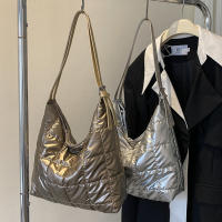 Bolso de mano de algodón con almohadilla espacial para mujer, bolsa de viaje de hombro acolchada, de gran capacidad, impermeable, a la moda, Invierno - details 61