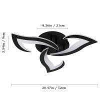 LED Plafón de Techo Acrílico Negro 36W GOECO, 6500K Luz Blanca Fría, Lámpara Interior Nórdica para Sala de estar, Dormitorio, Comedor, 58*58*8 CM - details 1