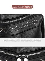 Mochila Vertical de Pu para mujer, bolso cruzado de viaje de gran capacidad, tendencia informal - details 30