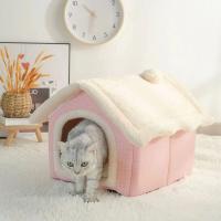 Cama suave para gato y perro, casa de invierno para dormir profundamente, cojín extraíble, tienda cerrada para mascotas, suministros para cachorros - details 7