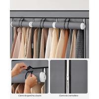 Armario Plegable de Tela 4 Barras, 4 Bolsillos Laterales, Almacenamiento, Negro RYG094B02 - details 22