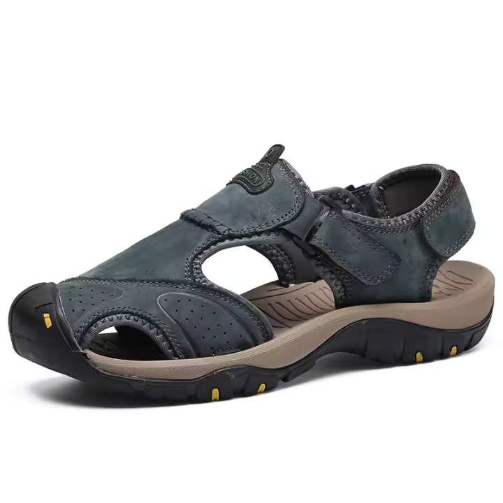 Sandalias romanas suaves para exteriores Atos de piel de vaca transpirable de cuero clásico para hombre verano - 1