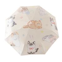 Paraguas de gato de dibujos animados de 3 costillas, protección UV, paraguas automático de protección solar para gatos, paraguas plegable ligero impermeable - details 13