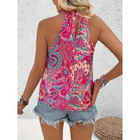 Camiseta elegante sin mangas para mujer Top informal con estampado floral - details 1
