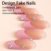 uñas de esquina largas brillantes uñas falsas reutilizables para chicas dulces - details 3