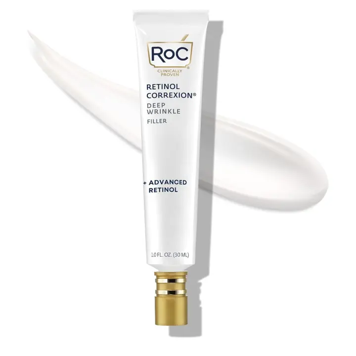 RoC Retinol Correxion Relleno para Arrugas Profundas con Ácido Hialurónico Retinol, Cuidado de la Piel para Mujeres y Hombres, 1 fl oz (envase) - 1
