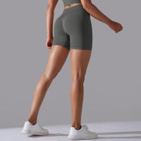Pantalones cortos de Yoga para mujer, Shorts deportivos de secado rápido, realce de glúteos, sin costuras, para entrenamiento de ciclismo y gimnasio - details 54