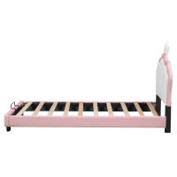 Marco de Cama para Niños 90*200cm con Base de Rebanado y Almohadilla Diseño de Corona Rosa - details 7