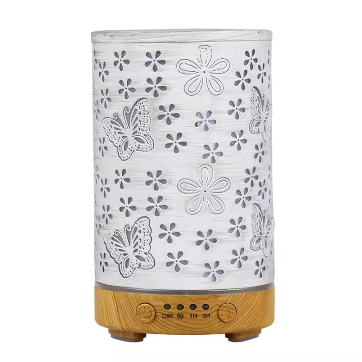 Humidificador de aire ultrasónico de 100ml, difusor de aceite esencial de Mariposa de aromaterapia con LED de 7 colores - 1