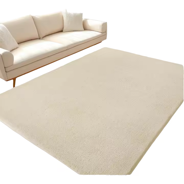 Alfombra para Sala de Estar 120 x 160 cm Color Beis Lavable Ideal para Habitación Infantil - 1