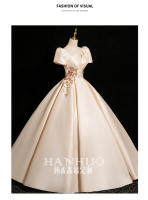 Elegante Vestido de Satén Francés para Mujeres Ideal para Bodas, Reuniones Anuales, Actuaciones de Arte Moda de Alta Sensación - details 6