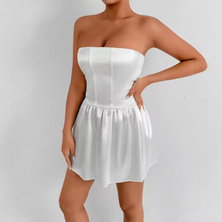 Vestido de tubo de satén ajustado con cintura entallada, estilo socialité, corto, dulce y elegante para la nueva primavera de 2025, con estampado floral de capullos. - 1