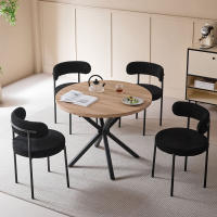 Un juego de 4 sillas de comedor de estilo nórdico, sillas de comedor modernas de terciopelo Teddy, patas de metal para cocina/sala de estar - details 9