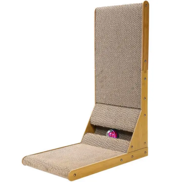 Rascador para gatos en forma de L, 60 x 40 almohadilla para rascar para gatos montado en la pared - 1