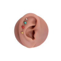 Piercing de acero inoxidable para la nariz para hombre y mujer, Piercing de labios, Barra de Labret colorida, 2 piezas, 316L - details 9