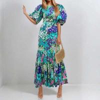 Vestido de Fiesta de Estilo Pastoral de Verano 2023 Elegante Manga de Lámpara y Tobillo de Cola de Pescado Cuello Redondo Delgado Moda para Mujeres - details 4