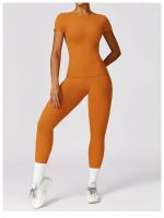 Camiseta Deportiva de Yoga de Nylon Secado Rápido Manga Corta Para Fitness al Aire Libre - details 6