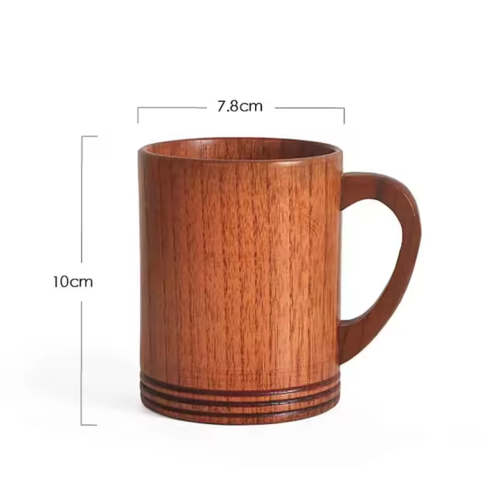 Cubo de Madera Grande 100-300ml Perfecto para Cerveza, Té, Café, Leche, Jugo - 1
