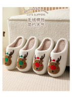 Zapatillas de algodón de ciervos navideños de invierno - details 2