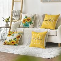 Juego de 4 fundas de Lino para el Hogar, Funda de Cojín Amarillo, Funda decorativa - details 1